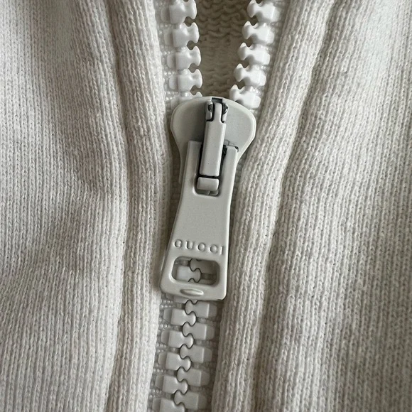 GUCCI 🍇 Hoodie Graphic Jacket Black Off White Zip Up Sweatshirt Logo S Small - Picture 8 of 15
